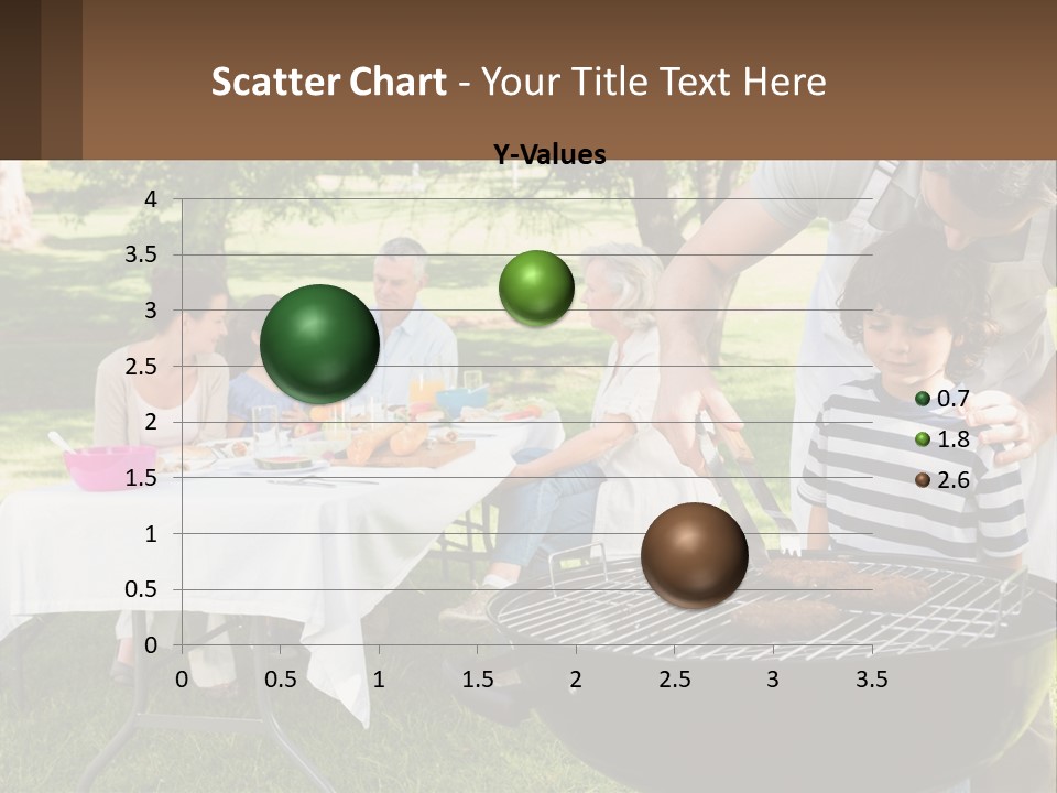 A Man Grilling Meat On A Grill With People Sitting Around PowerPoint Template