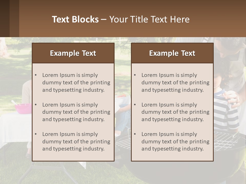 A Man Grilling Meat On A Grill With People Sitting Around PowerPoint Template