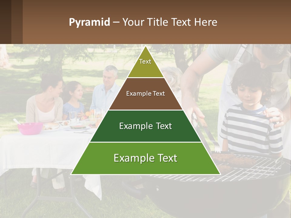 A Man Grilling Meat On A Grill With People Sitting Around PowerPoint Template