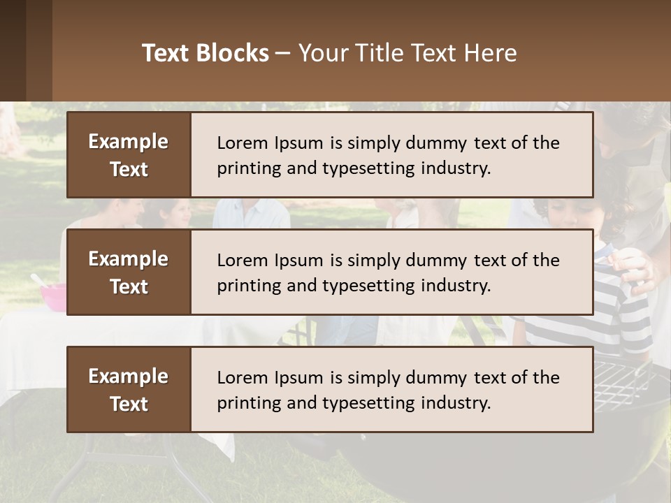 A Man Grilling Meat On A Grill With People Sitting Around PowerPoint Template