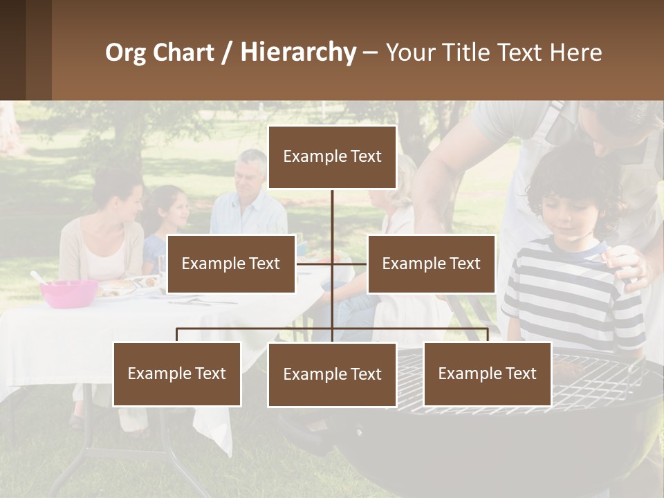 A Man Grilling Meat On A Grill With People Sitting Around PowerPoint Template