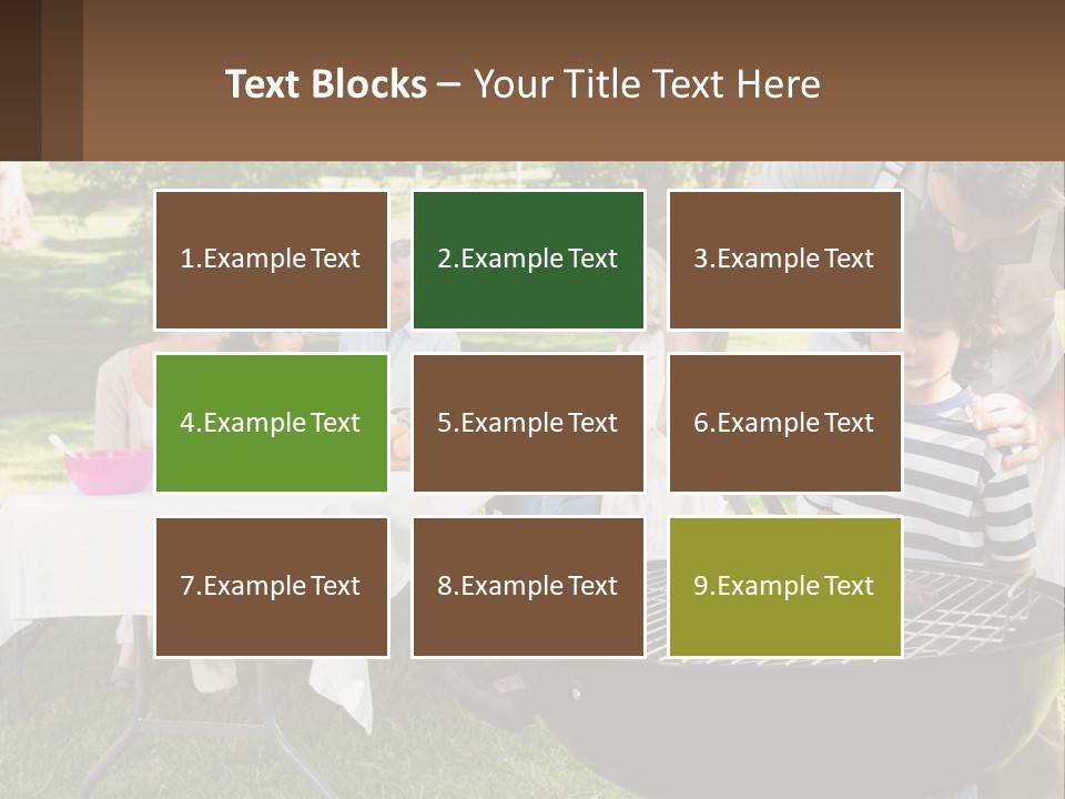 A Man Grilling Meat On A Grill With People Sitting Around PowerPoint Template