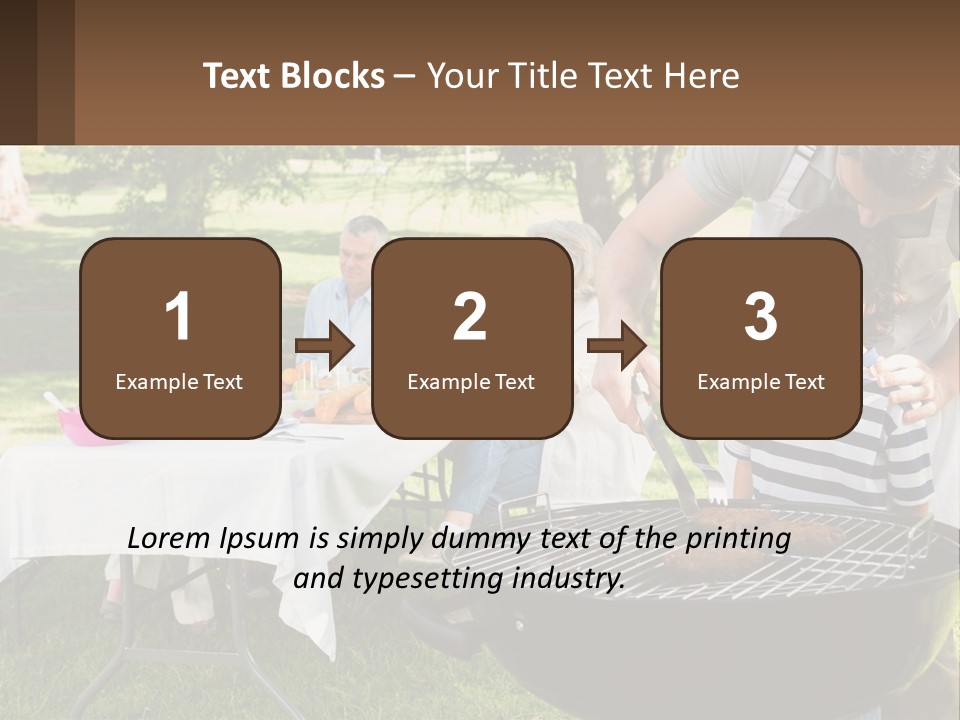 A Man Grilling Meat On A Grill With People Sitting Around PowerPoint Template