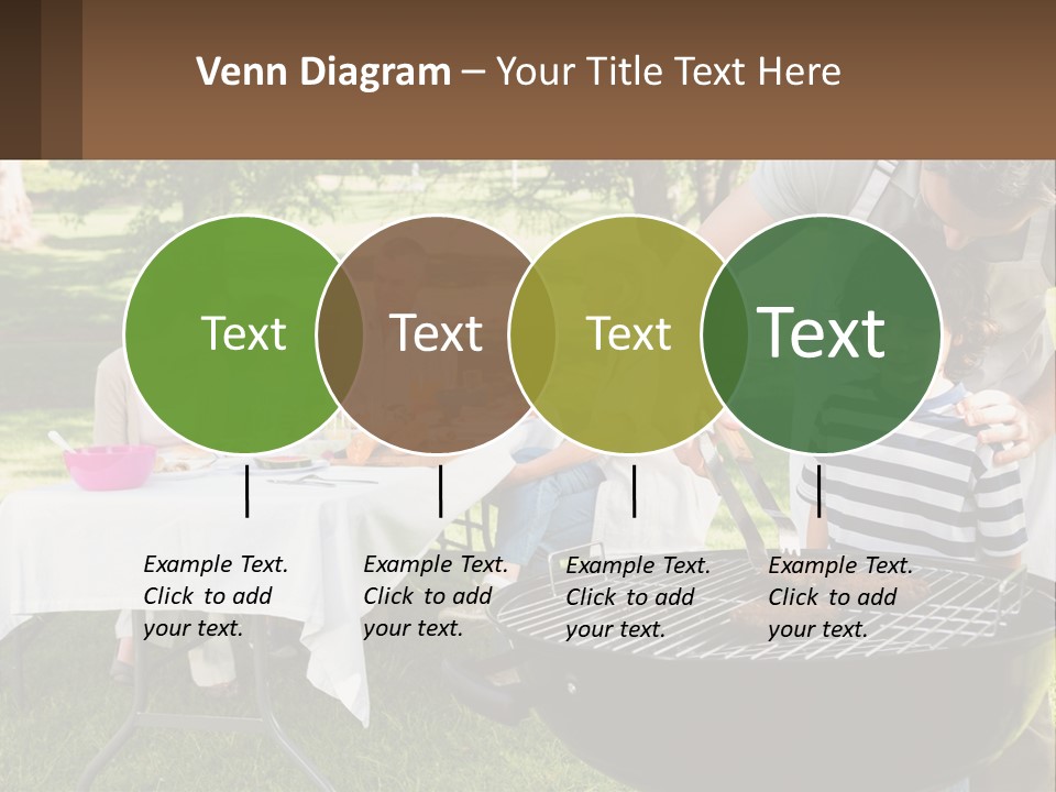 A Man Grilling Meat On A Grill With People Sitting Around PowerPoint Template