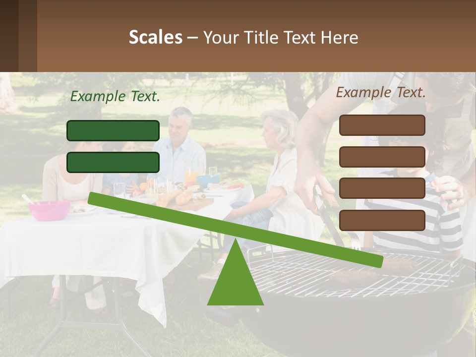 A Man Grilling Meat On A Grill With People Sitting Around PowerPoint Template