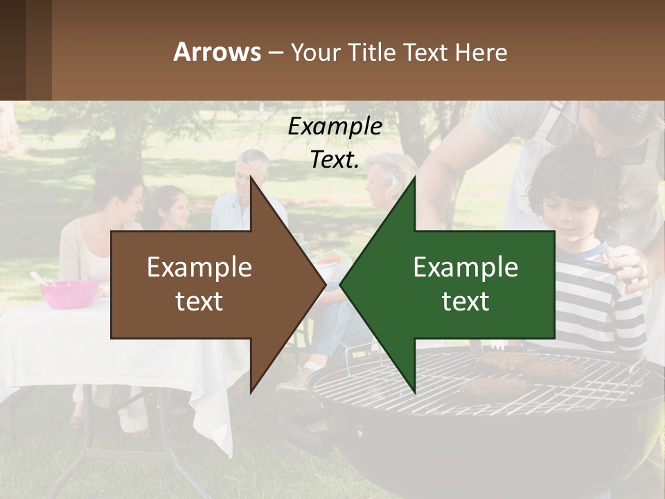 A Man Grilling Meat On A Grill With People Sitting Around PowerPoint Template