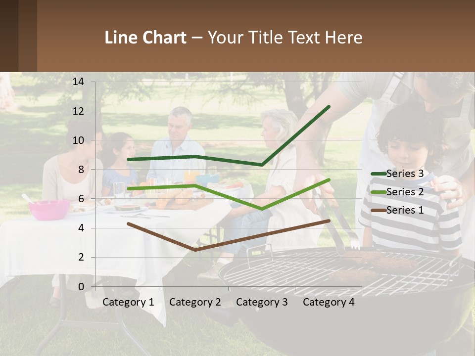 A Man Grilling Meat On A Grill With People Sitting Around PowerPoint Template