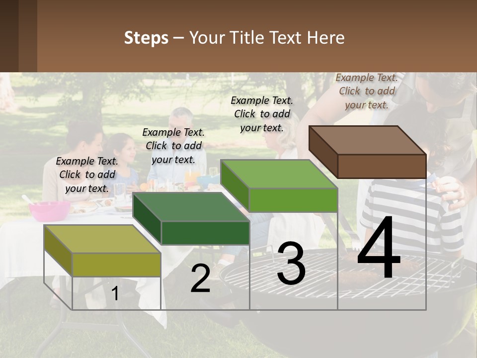 A Man Grilling Meat On A Grill With People Sitting Around PowerPoint Template