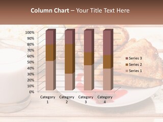 A White Plate Topped With Food Next To A Glass Of Milk PowerPoint Template