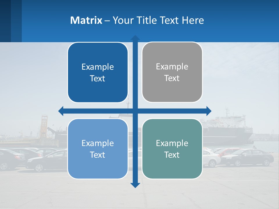 A Large Boat Is In The Water Next To Many Cars PowerPoint Template