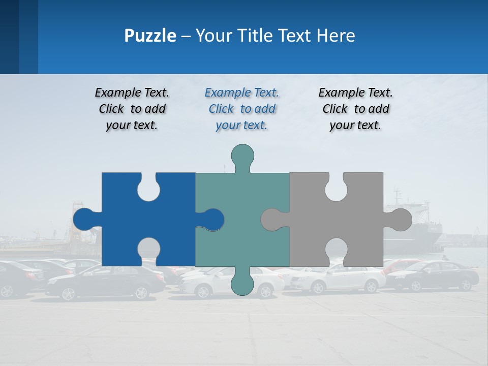 A Large Boat Is In The Water Next To Many Cars PowerPoint Template