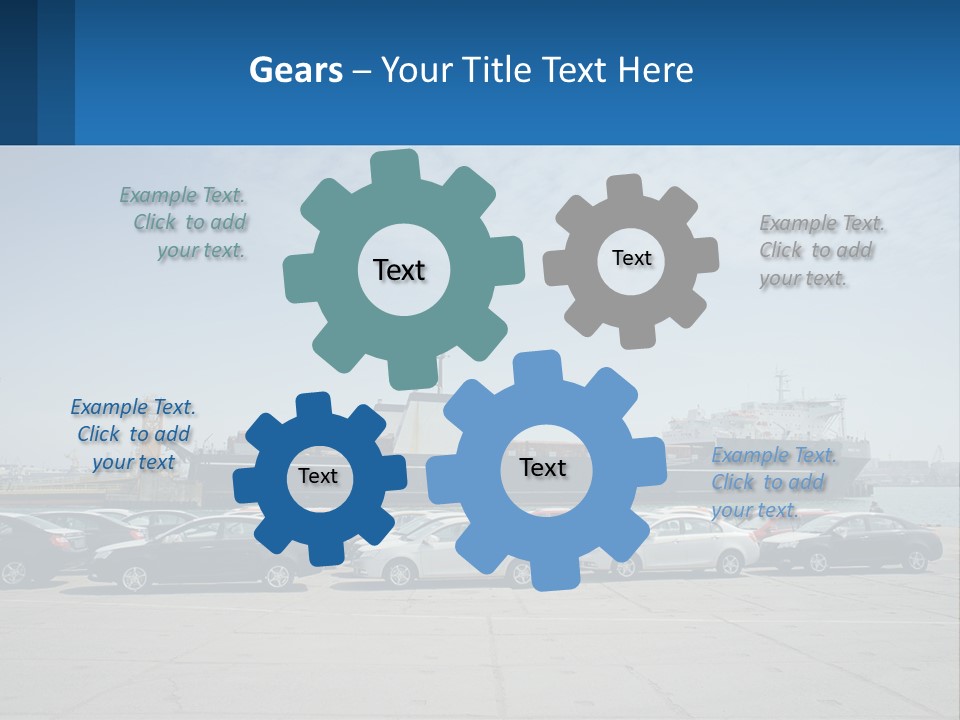 A Large Boat Is In The Water Next To Many Cars PowerPoint Template