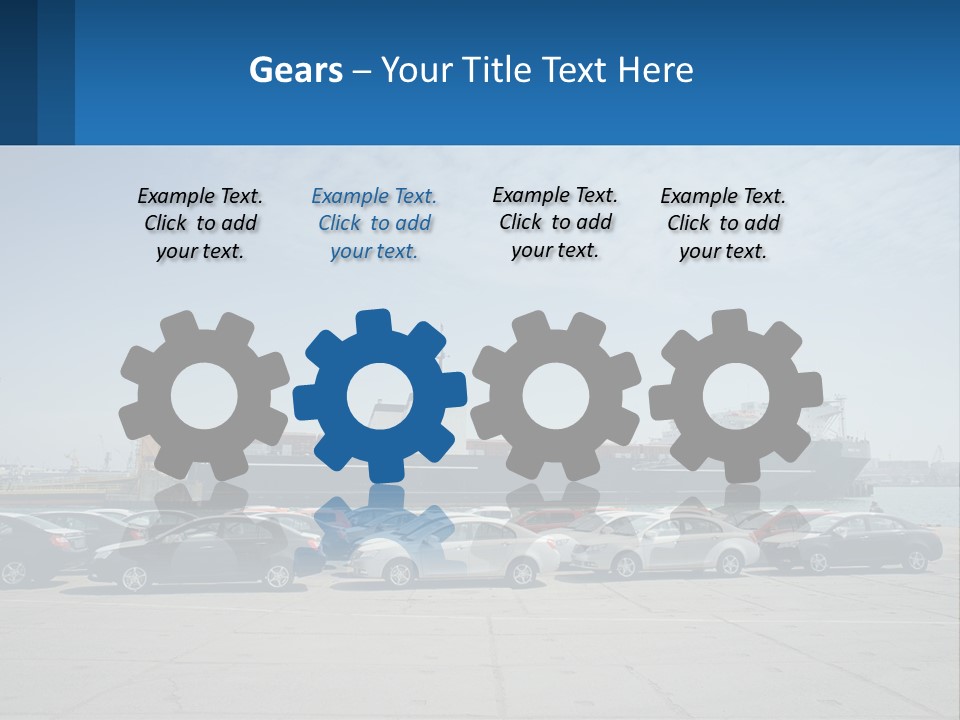 A Large Boat Is In The Water Next To Many Cars PowerPoint Template