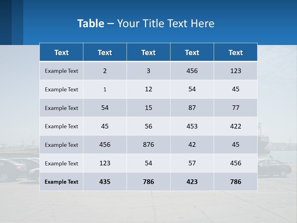 A Large Boat Is In The Water Next To Many Cars PowerPoint Template