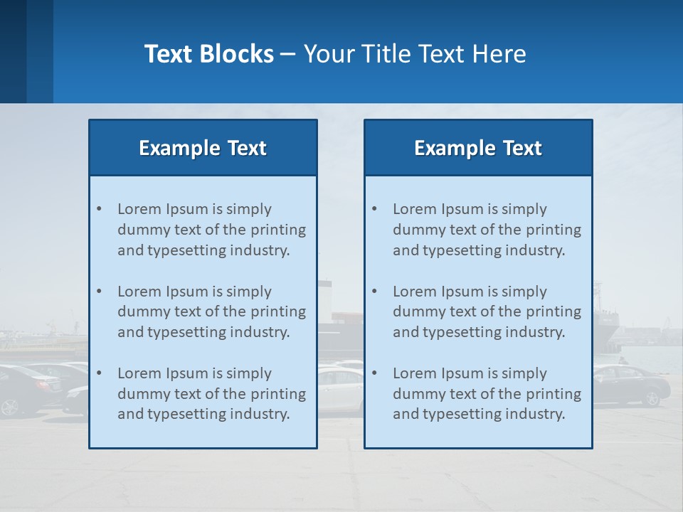 A Large Boat Is In The Water Next To Many Cars PowerPoint Template