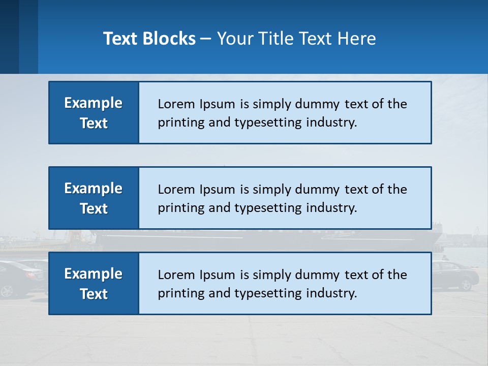 A Large Boat Is In The Water Next To Many Cars PowerPoint Template
