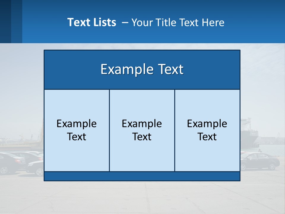 A Large Boat Is In The Water Next To Many Cars PowerPoint Template