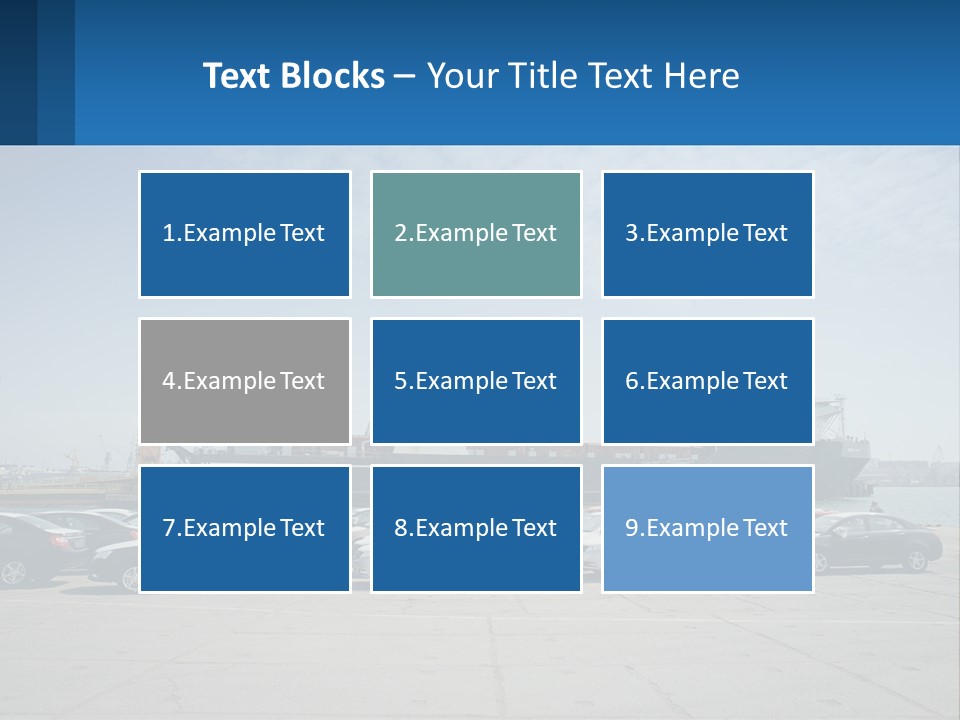 A Large Boat Is In The Water Next To Many Cars PowerPoint Template