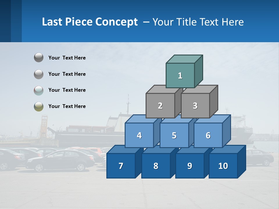 A Large Boat Is In The Water Next To Many Cars PowerPoint Template