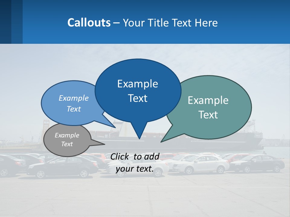 A Large Boat Is In The Water Next To Many Cars PowerPoint Template