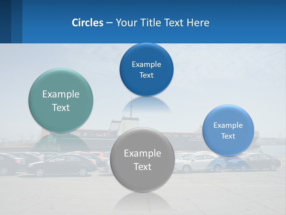 A Large Boat Is In The Water Next To Many Cars PowerPoint Template