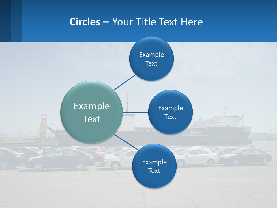 A Large Boat Is In The Water Next To Many Cars PowerPoint Template