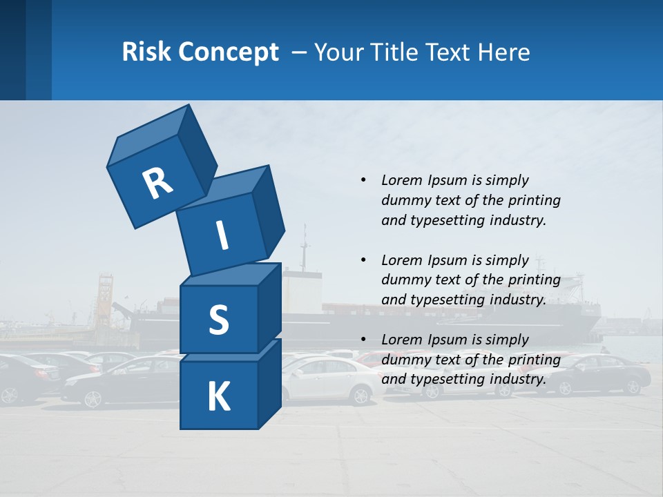 A Large Boat Is In The Water Next To Many Cars PowerPoint Template