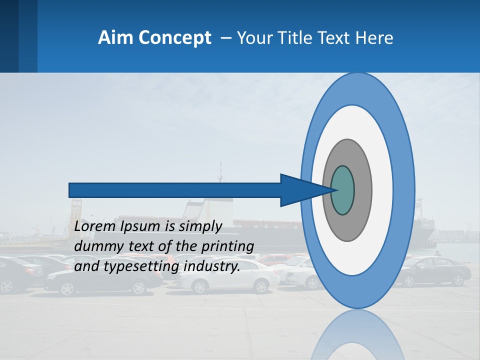 A Large Boat Is In The Water Next To Many Cars PowerPoint Template