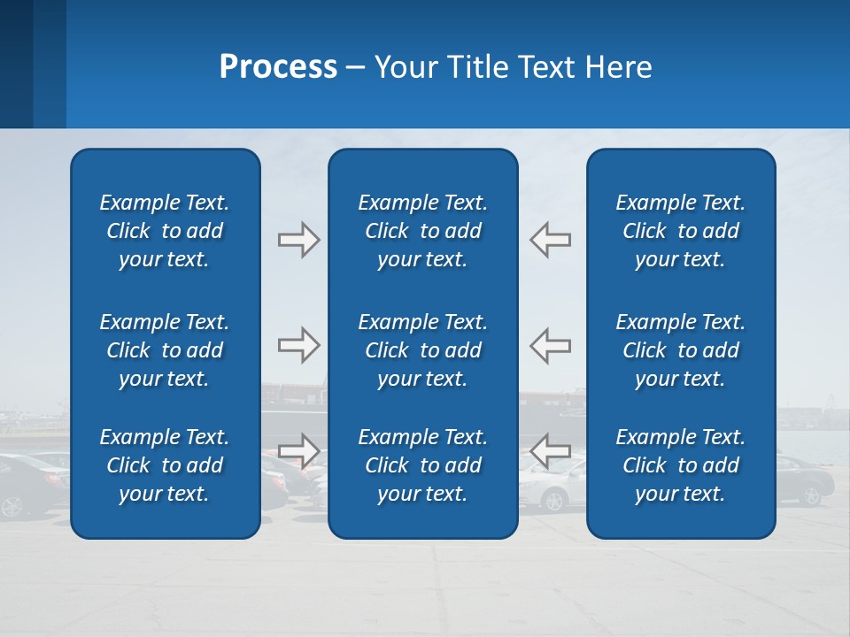 A Large Boat Is In The Water Next To Many Cars PowerPoint Template
