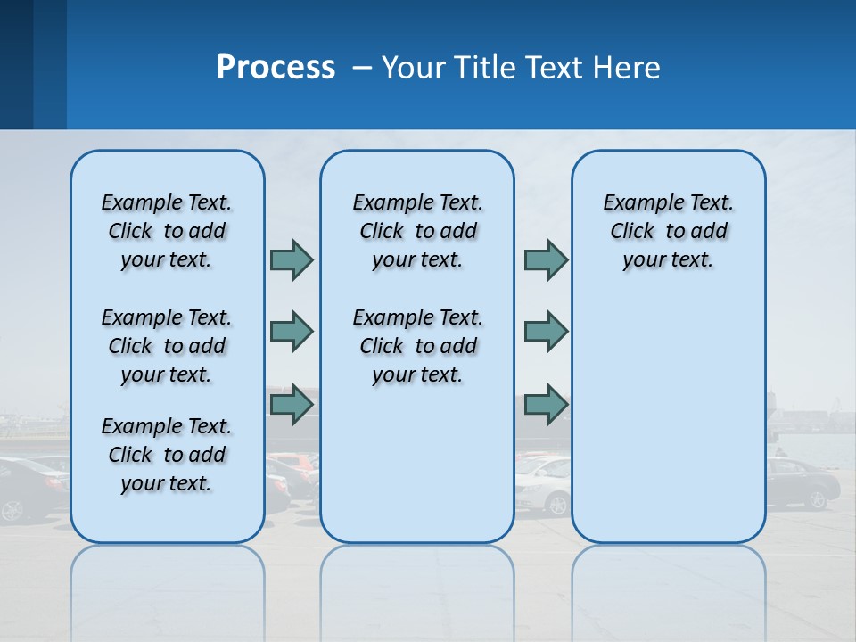A Large Boat Is In The Water Next To Many Cars PowerPoint Template