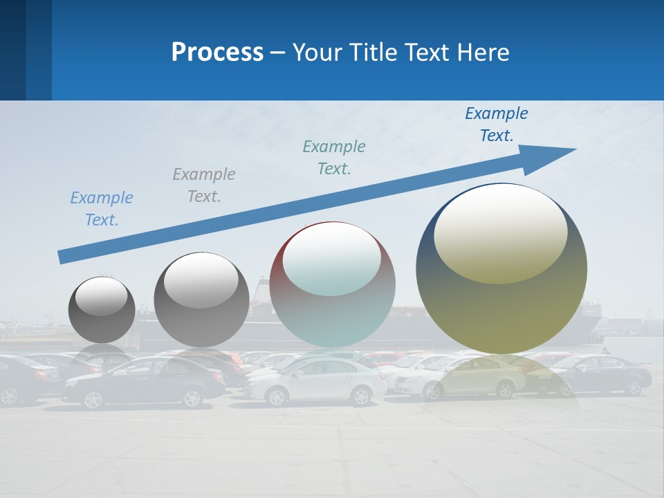 A Large Boat Is In The Water Next To Many Cars PowerPoint Template