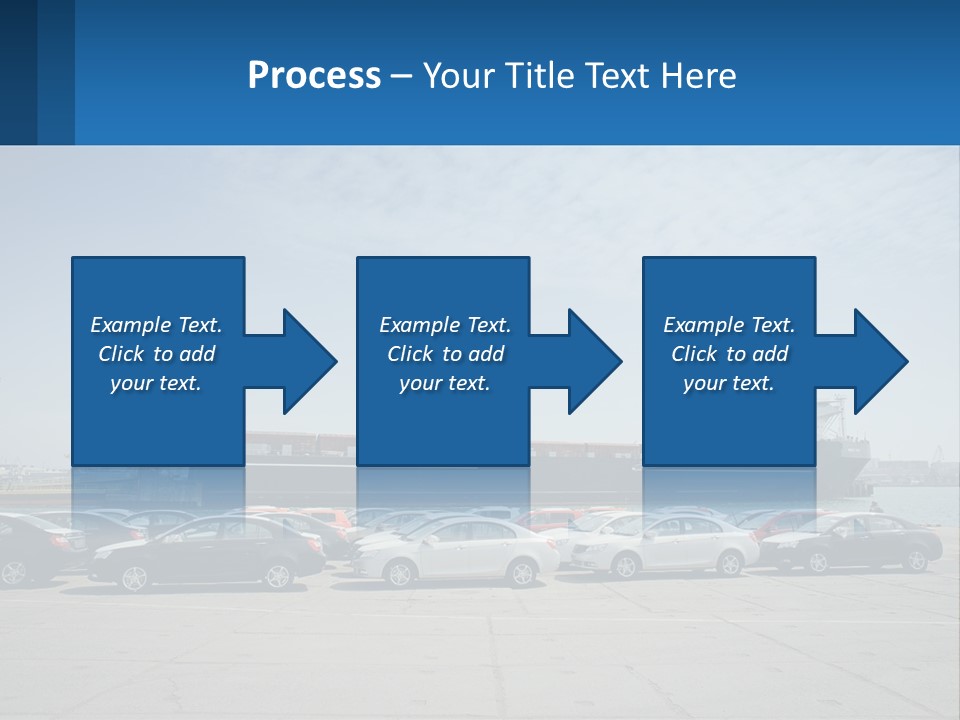 A Large Boat Is In The Water Next To Many Cars PowerPoint Template