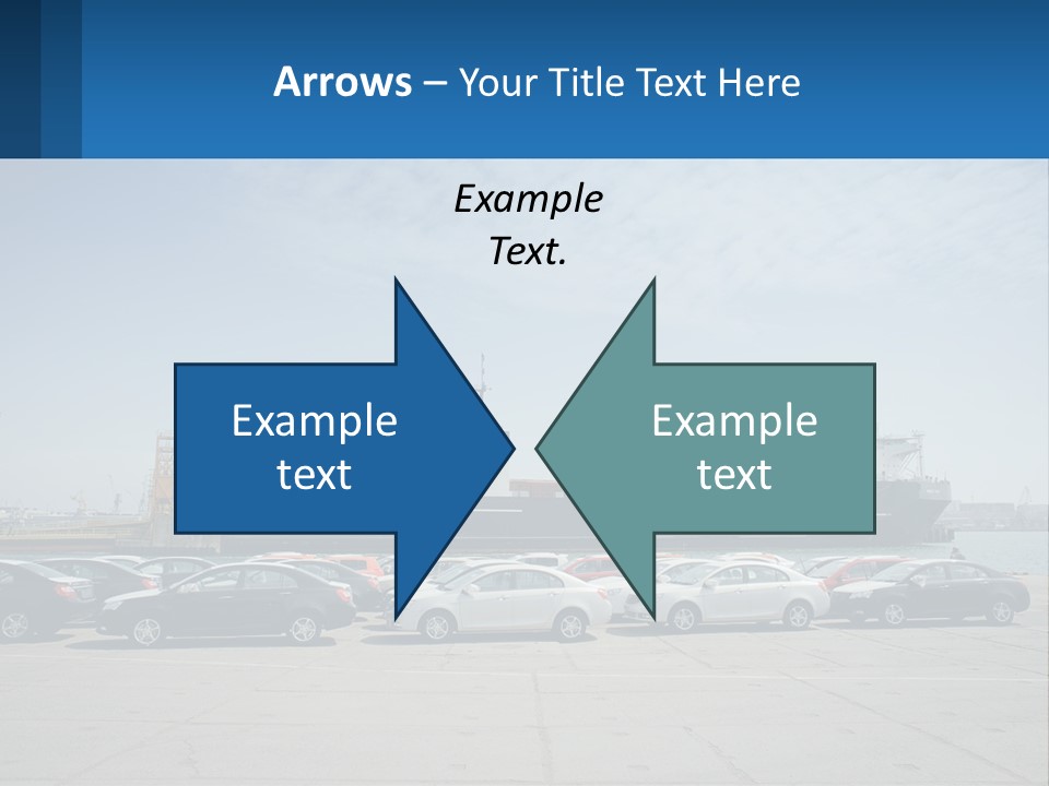 A Large Boat Is In The Water Next To Many Cars PowerPoint Template