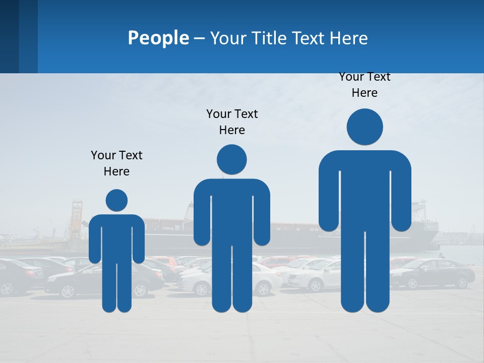 A Large Boat Is In The Water Next To Many Cars PowerPoint Template