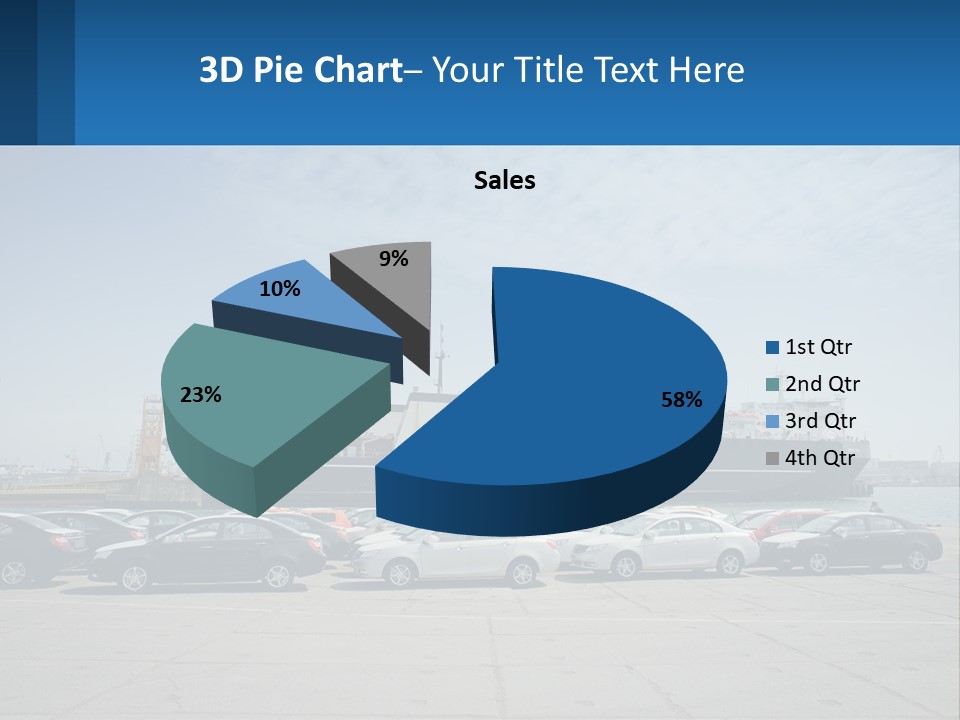 A Large Boat Is In The Water Next To Many Cars PowerPoint Template