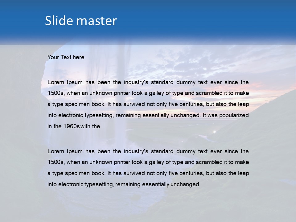 A Waterfall In The Middle Of A Body Of Water PowerPoint Template