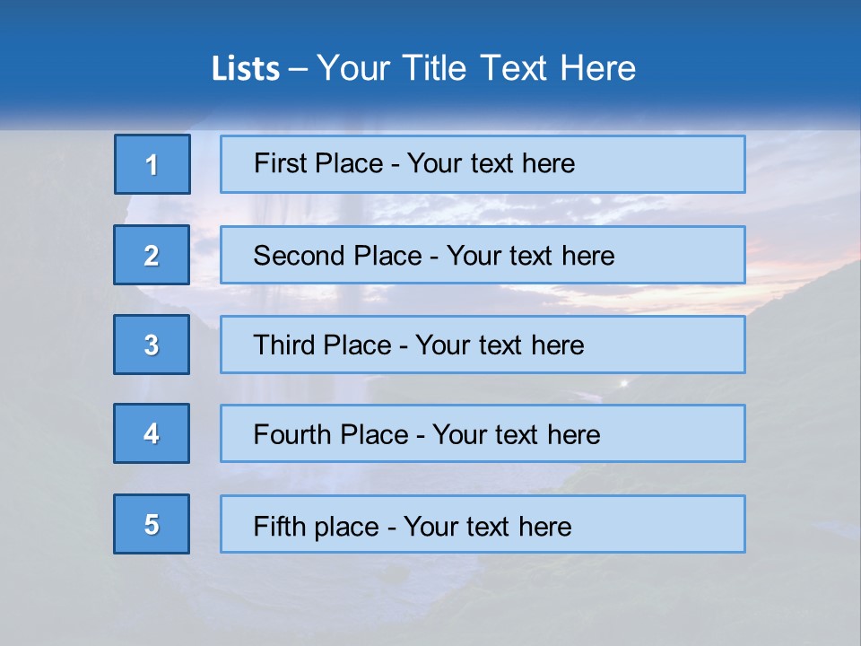 A Waterfall In The Middle Of A Body Of Water PowerPoint Template