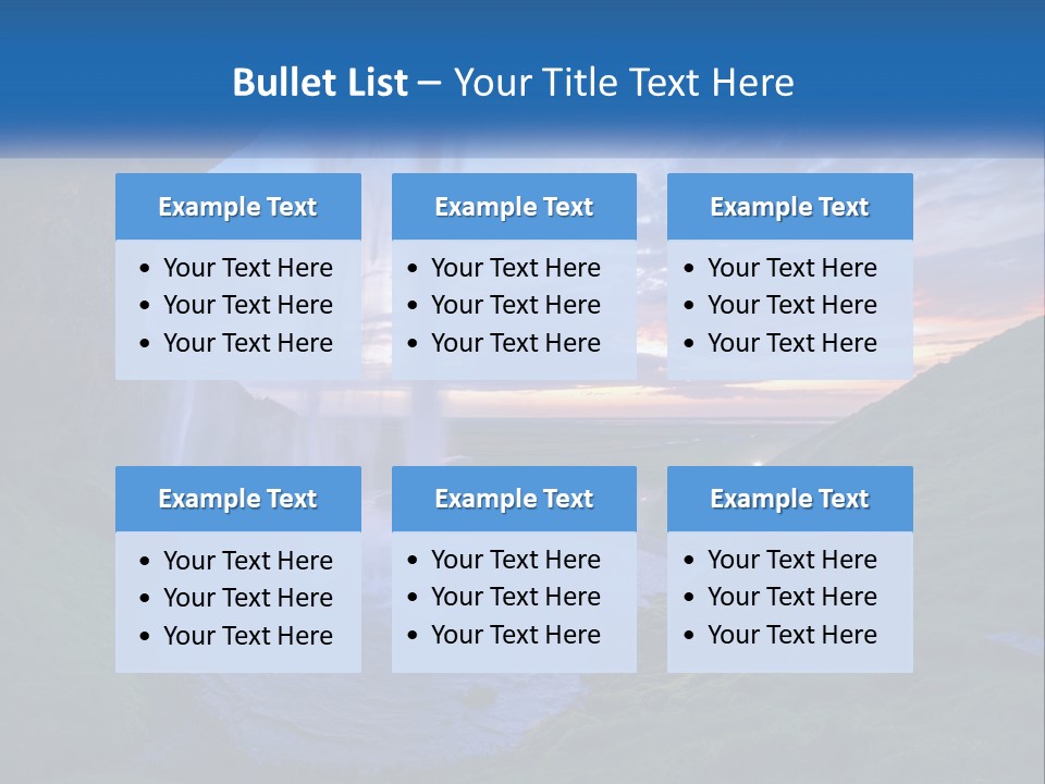 A Waterfall In The Middle Of A Body Of Water PowerPoint Template