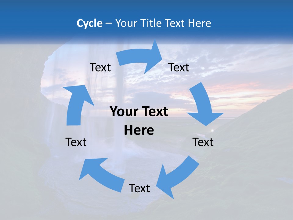 A Waterfall In The Middle Of A Body Of Water PowerPoint Template