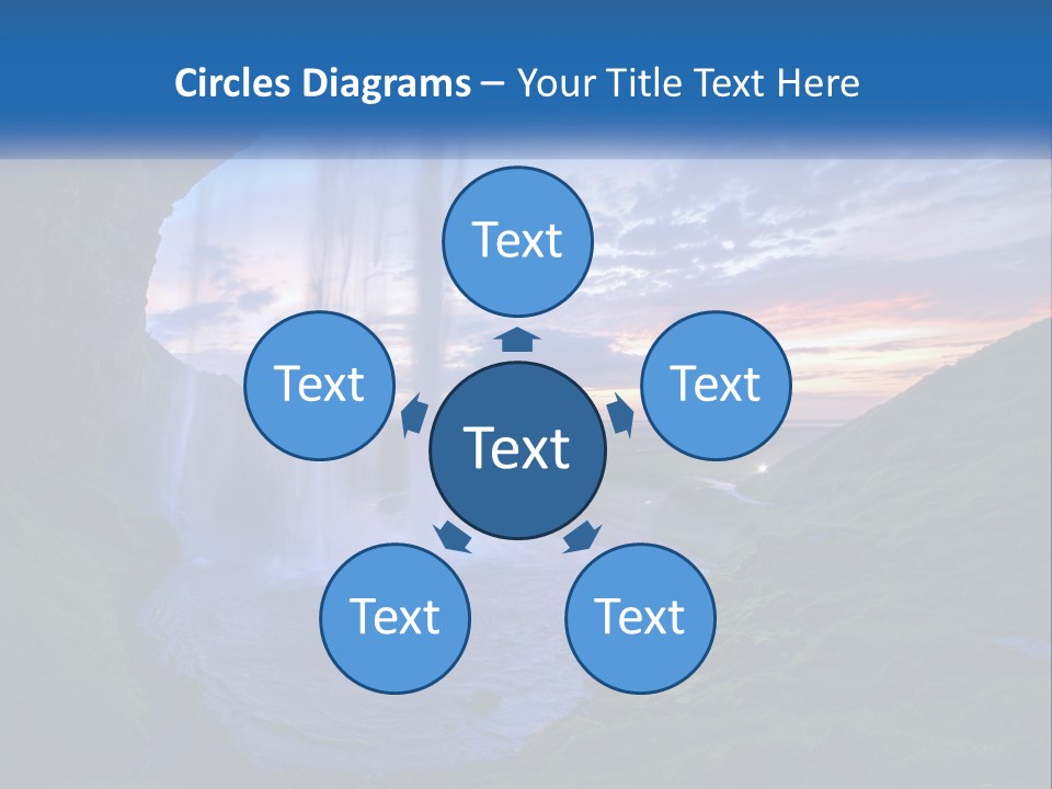 A Waterfall In The Middle Of A Body Of Water PowerPoint Template