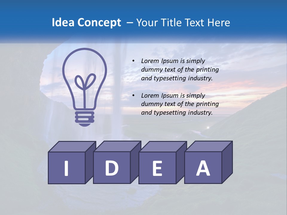 A Waterfall In The Middle Of A Body Of Water PowerPoint Template