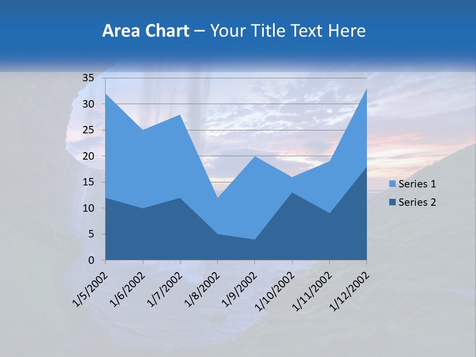 A Waterfall In The Middle Of A Body Of Water PowerPoint Template