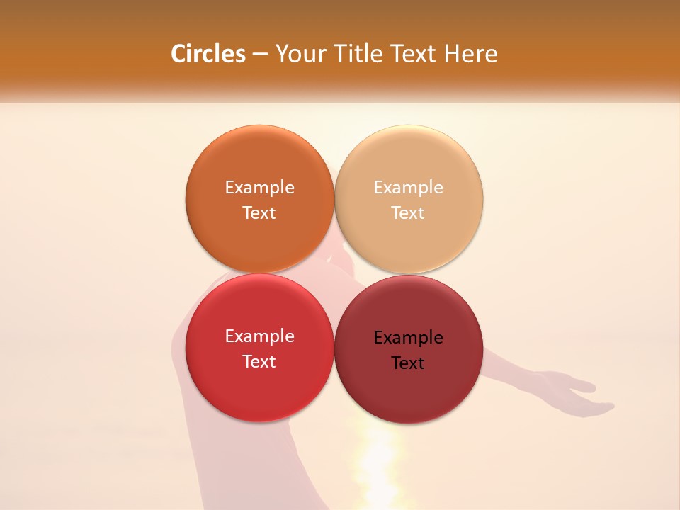 A Woman Standing On A Beach With Her Arms Outstretched PowerPoint Template