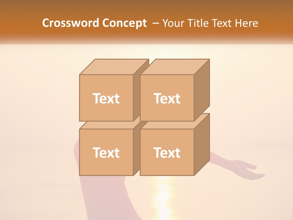 A Woman Standing On A Beach With Her Arms Outstretched PowerPoint Template