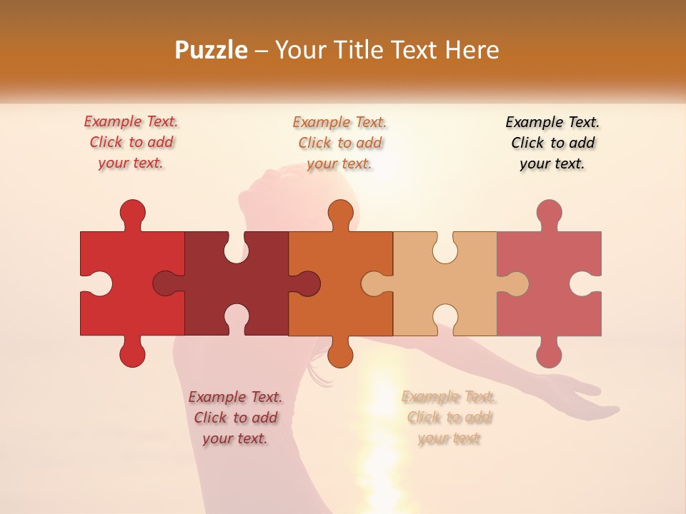 A Woman Standing On A Beach With Her Arms Outstretched PowerPoint Template