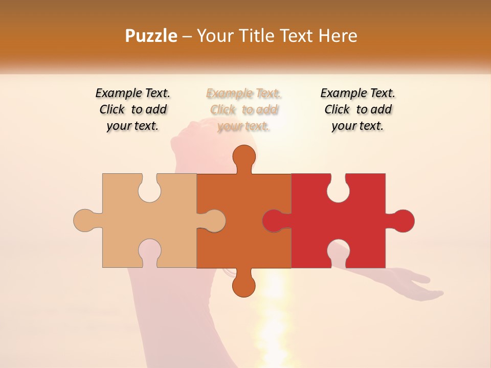 A Woman Standing On A Beach With Her Arms Outstretched PowerPoint Template