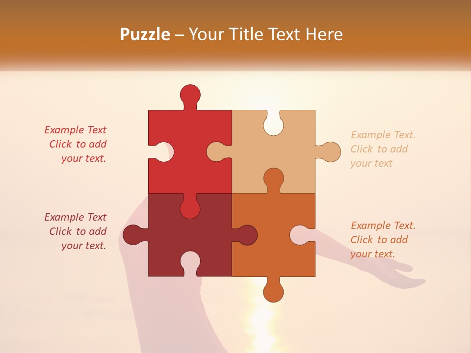 A Woman Standing On A Beach With Her Arms Outstretched PowerPoint Template