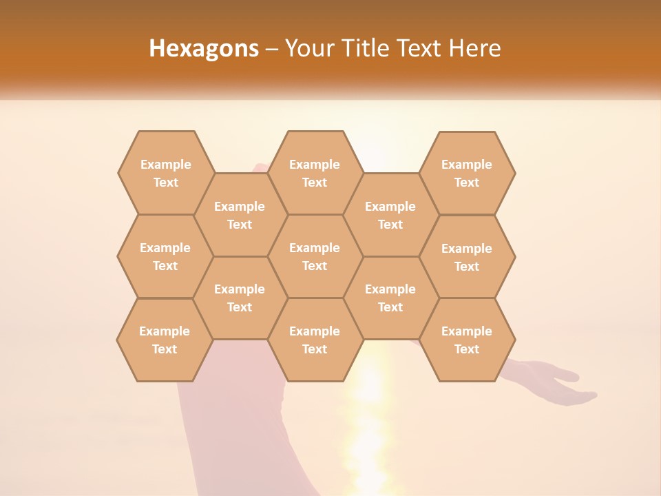 A Woman Standing On A Beach With Her Arms Outstretched PowerPoint Template