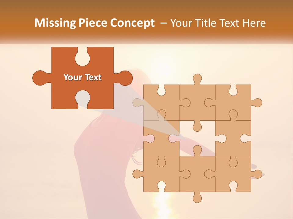 A Woman Standing On A Beach With Her Arms Outstretched PowerPoint Template