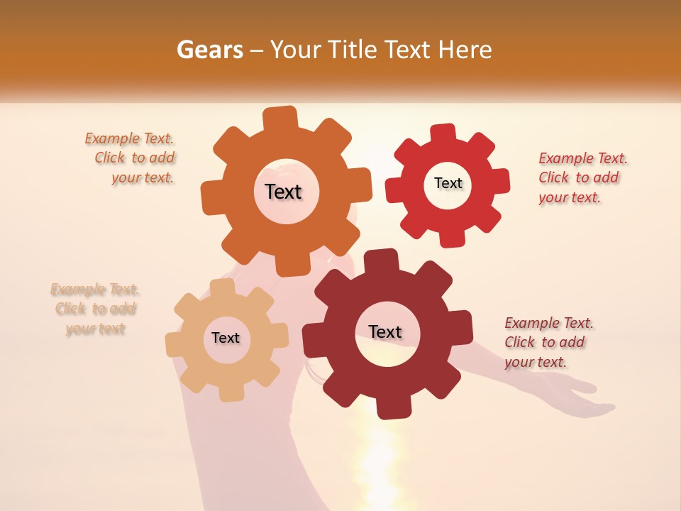 A Woman Standing On A Beach With Her Arms Outstretched PowerPoint Template